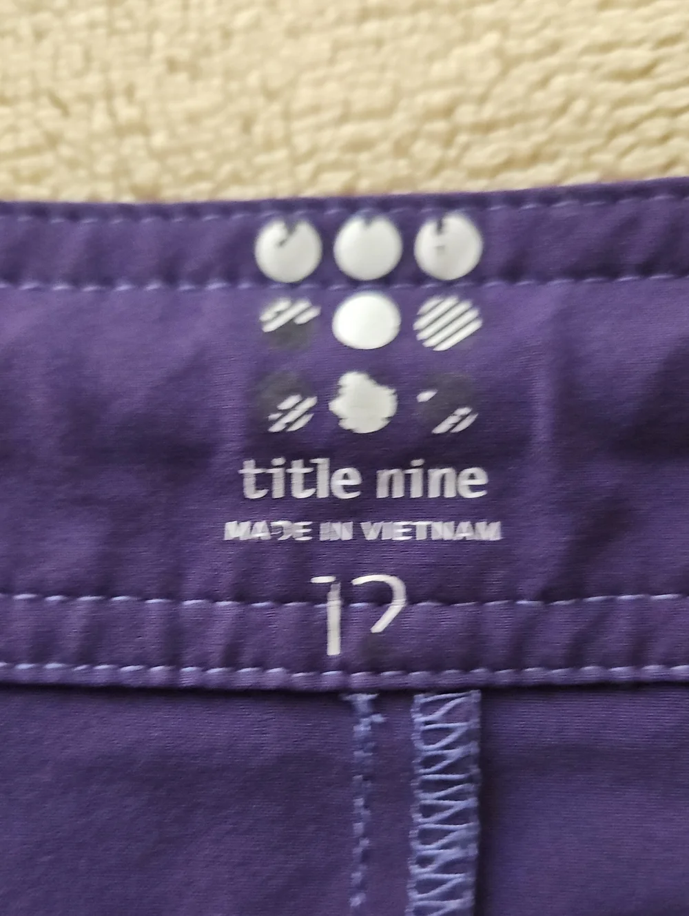 Title Nine Purple Athletic Shorts with Contrast Zip Accents